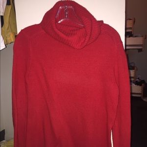 Red loose J-Crew Turtleneck
